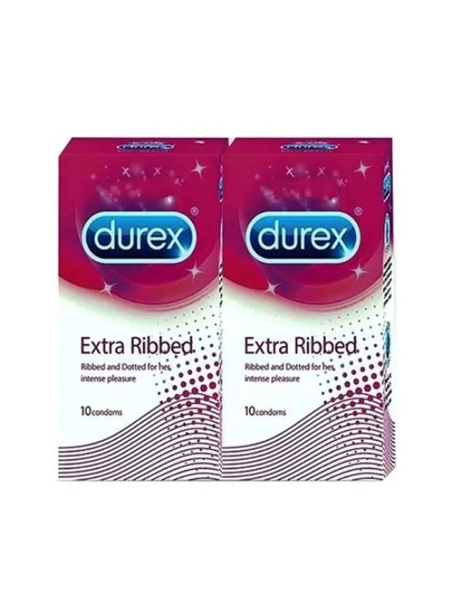Durex Pack of 2 - Extra Ribbed Condoms - Image 1