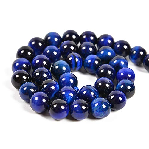 Nancybeads 45pcs 8mm Natural Sapphire Tiger's Eye Gemstone Round Spacer Loose Stone Beads for Jewelry Making 15.5" 1 Strand (Sapphire Tiger's Eye, 8mm 45Beads) - Image 2
