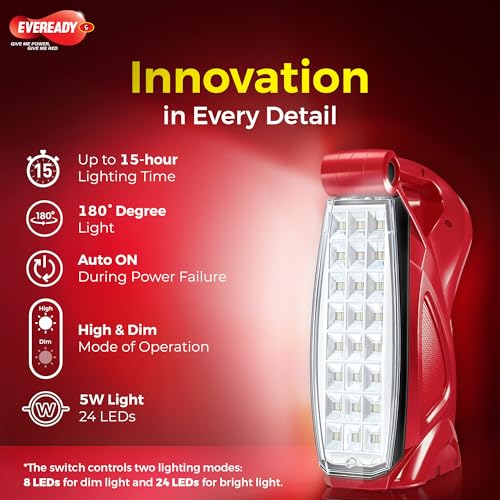 Eveready Hl52, Rechargeable 4.8w Lantern Cum Emergency Torch, Easy Plug & Play Charging, Overcharge & Deep Discharge Protection - Image 4
