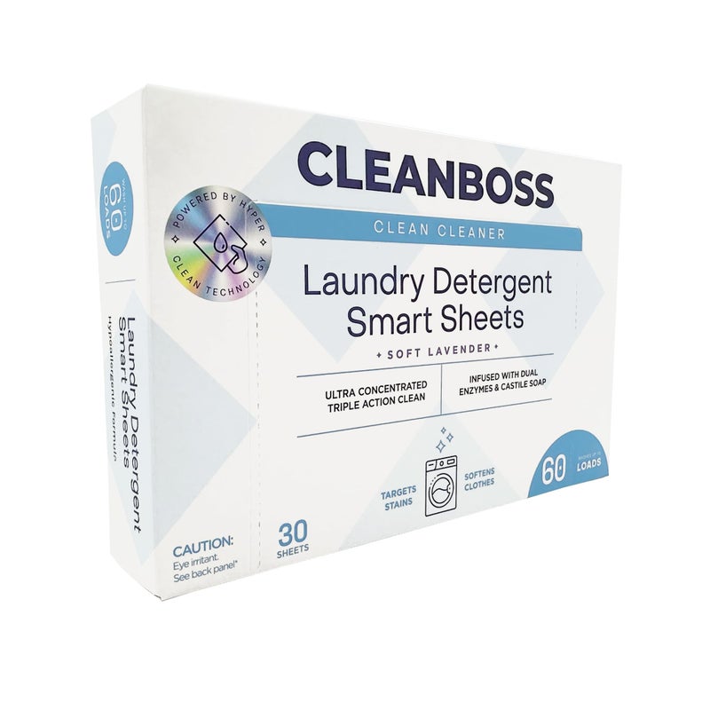 CleanBoss Laundry Detergent Smart Sheets - 30 Sheets - Image 1