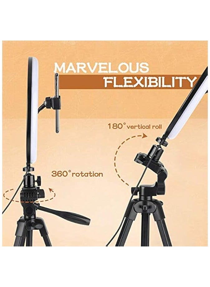 erorex Ring Light with Tripod Stand, 10.2'' Ringlight Dimmable Selfie Lights With Remote, Mobile Phone Stand for Video Recording, Video Light Ring for YouTube, Makeup - Image 3