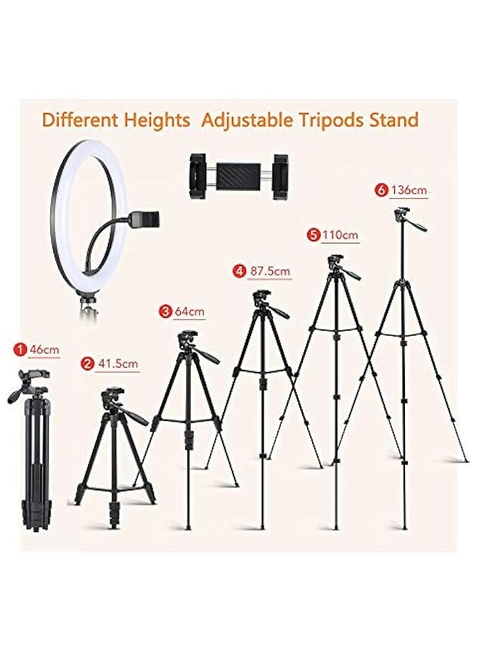 erorex Ring Light with Tripod Stand, 10.2'' Ringlight Dimmable Selfie Lights With Remote, Mobile Phone Stand for Video Recording, Video Light Ring for YouTube, Makeup - Image 4