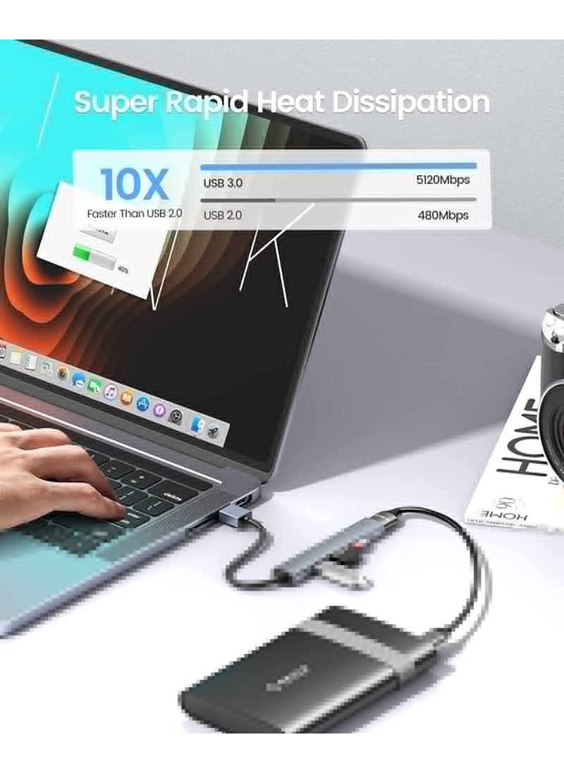 Orico - 3 Port USB 3.0 Multiplexer TF Micro SD Card Reader Hub Aluminum - Image 1