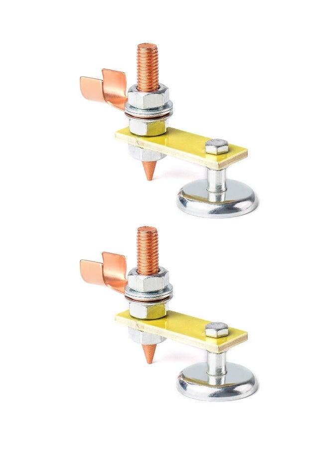 Welding Magnetic Ground Clamp, Welding Magnet Head, Copper Tail Welding Support Tool Upgrade Magnetic Welding Support Ground Clamp Tools, Welding Magnet Head Strong Magnetism Large Suction (2 Pack)