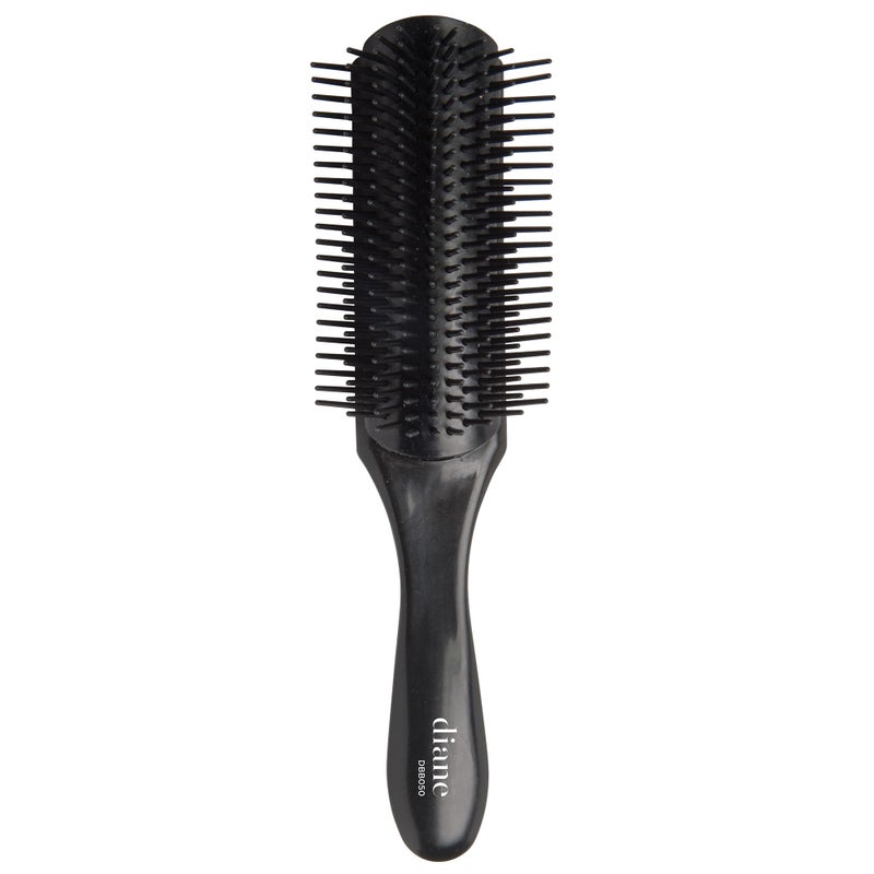 Diane Nylon Pin Styling Hairbrush for Detangling, Separating, Shaping, and Defining Wet or Curly Hair, Heat-Resistant, Anti-Static, Hair Care Essential, Black - Image 1