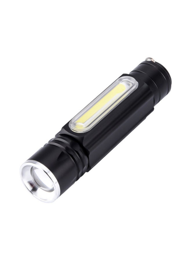 USB Rechargeable Flashlight Multi-function Hook Magnet T6 + COB Work Light Maintenance Light LED Emergency Light-Color:Silver T6 ]  - Image 5