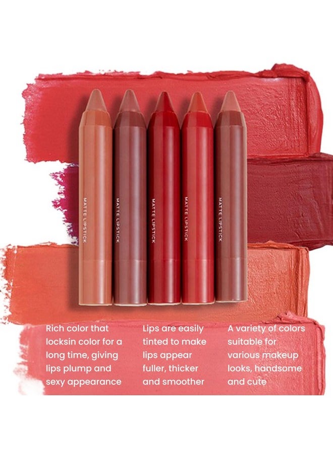 BINGBRUSH - BINGBRUSH Crayon Matte Longwear Lipstick Pack Set,Moisture Smooth Color Stick Ultimate Lip Crayon for Makeup Collection - Waterproof Velvet Lipgloss Lip Stain (07#) - Image 1