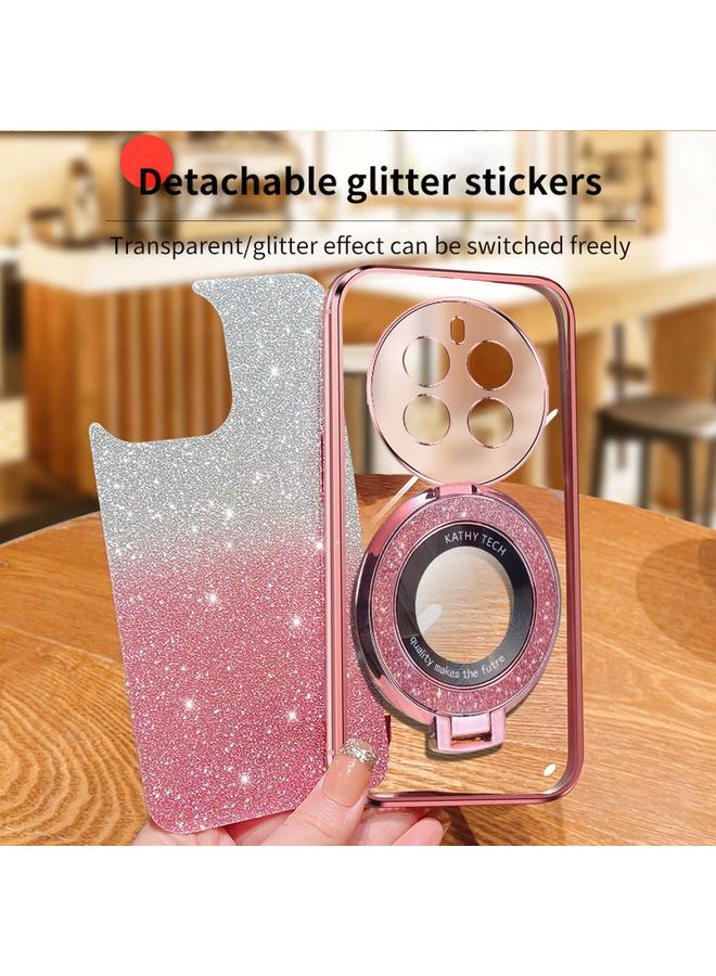 S-TOP Case For Realme 12 Pro+ Plated Gradient Glitter Round Holder TPU Phone Case - Image 4