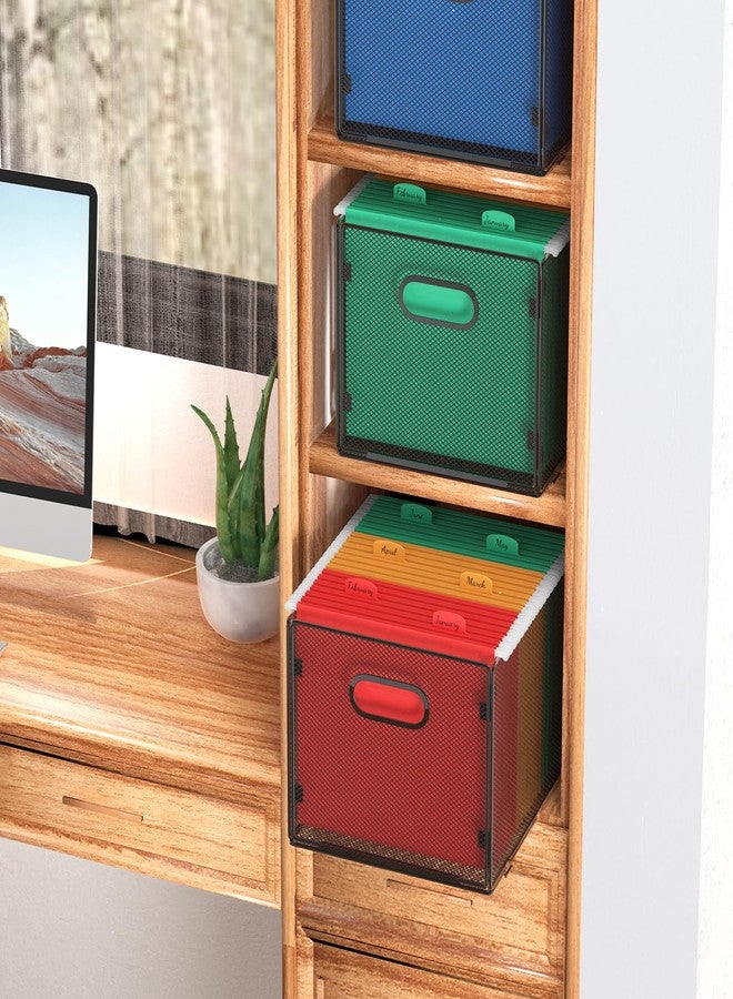 samstar 2 Pack Hanging File Organizer, Mesh File Folder Box Filing Box File Cabinet Organizer Storage Boxes, Letter Size - Image 2