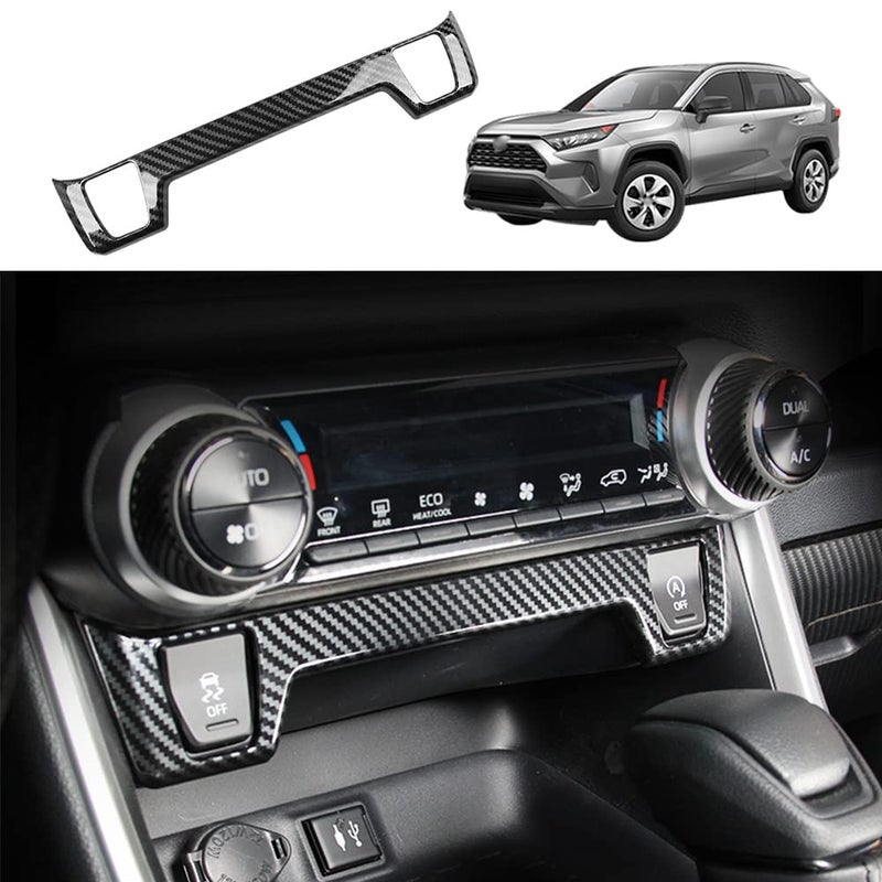 يوفامو لتويوتا RAV4 غطاء تزيين تحكم مفتاح تسخين المقعد من ألياف الكربون ABS لتويوتا RAV4 2019 2020 2021 2022 ملحقات داخلية 1PC
