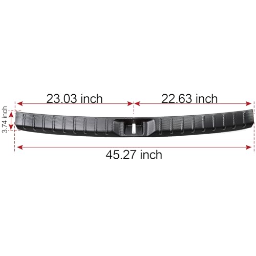 HOUCLEMIC Rear Trunk Bumper Protector for 2025 2024 Grand Highlander Accessories, Trunk Door Sill Protector for Toyota Grand Highlander Accessories 2024 2025, Carbon Fiber Pattern 2 PCs - Image 4