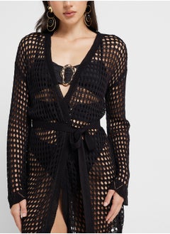 Ginger Crochet Beach Button Down Cover Up  - Image 3