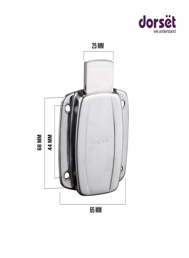 Dorset Secura Wardrobe Lock | Suitable Panel Thickness : 32 mm Wardrobe | Lock for Wooden Almirah | 2 Dimple Keys, Silver Satin Finish | AL401SS - Image 4