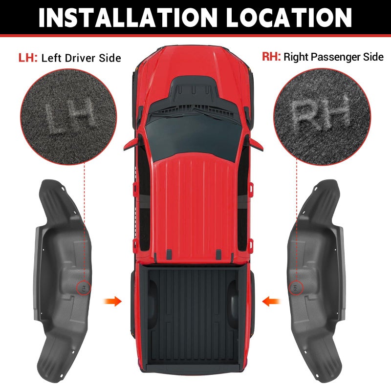 Utiiy Fit for 2021-2025 F150 Wheel Well Liner Rear Wheel Well Guards mud Flaps for 2024 Ford F150 Accessories (Not fit Raptor) - Image 5