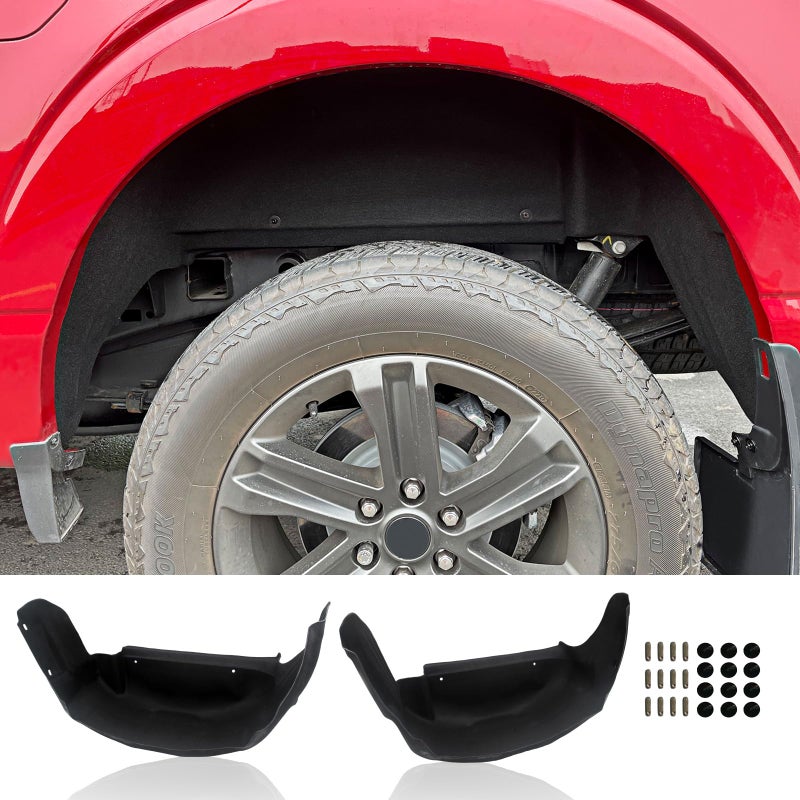 Utiiy Fit for 2021-2025 F150 Wheel Well Liner Rear Wheel Well Guards mud Flaps for 2024 Ford F150 Accessories (Not fit Raptor) - Image 1