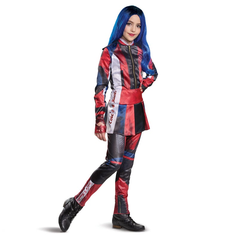 Disguise Evie Descendants 3 Deluxe Girls Costume, Official Disney Descendants Costume Jumpsuit, Child Size Medium (7-8), Red - Image 1