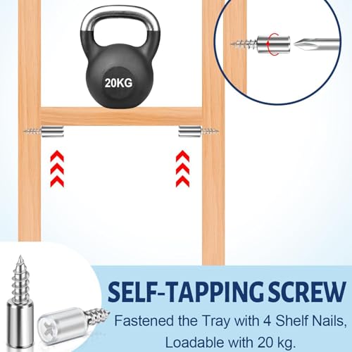 Gozaqe 30 Pcs Shelf Support Pegs,Shelf Pins with Non-Slip Sleeve,Cabinet Shelf Pegs for Kitchen Utensils,Bookcases,Wine Cabinet and Wardrobes,Fixed Support Self-Tapping Cross Screw - Image 4