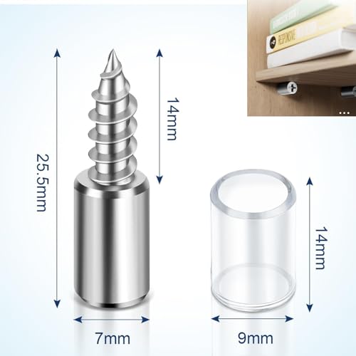 Gozaqe 30 Pcs Shelf Support Pegs,Shelf Pins with Non-Slip Sleeve,Cabinet Shelf Pegs for Kitchen Utensils,Bookcases,Wine Cabinet and Wardrobes,Fixed Support Self-Tapping Cross Screw - Image 2
