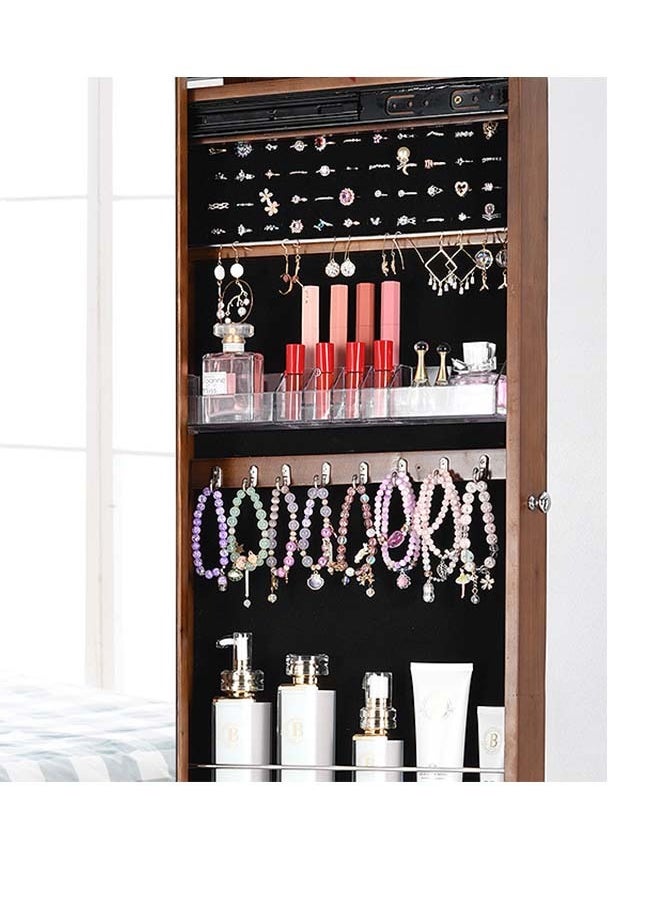 ADDFiT - 3 In 1 Floor Full Length Mirror With Dresser Hanger Assembly And Horizontal Storage Cabinet Solid Wood Jewelry Storage Mirror With Household Rotating Mirror - Image 1