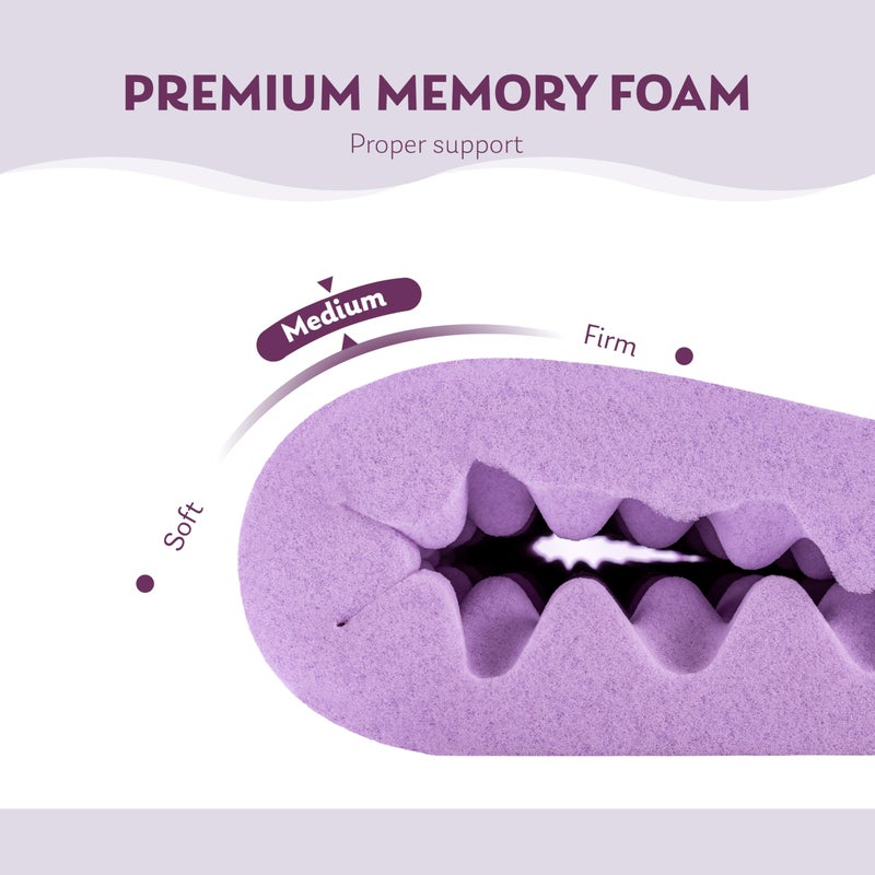 MLILY 4 Inch Egg Crate King Memory Foam Mattress Topper, Lavender Scent Gel Infused Foam Mattress Topper for Pressure Relief, CertiPUR-US Certified King Bed Topper, Purple, 76"Ã—80" - Image 2
