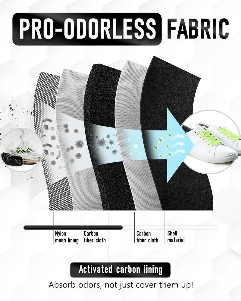 GLORIEROO Smell Proof Shoe Bags for Travel-Soccer Cleat Bag Smell Proof with Active Carbon Fabric | Odor-Absorbing Water-Resistant Track Shoe bags for Sports (Black with Green, UP TO US14) - Image 2