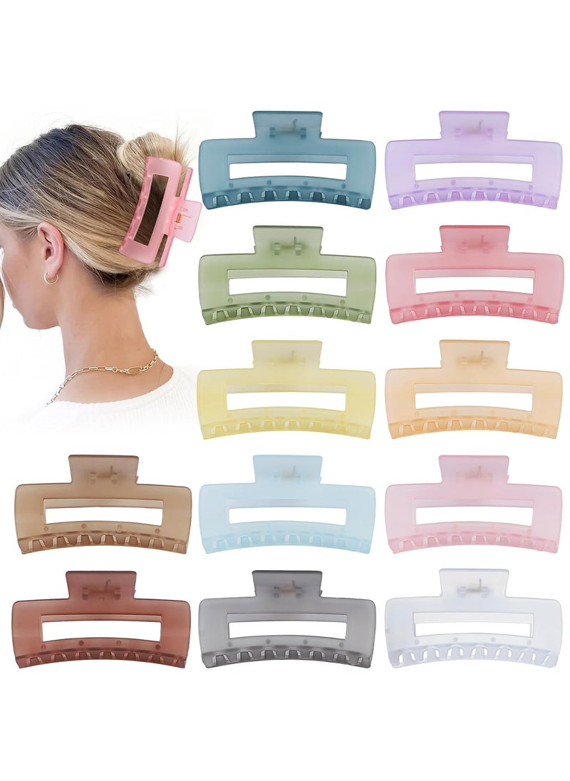 Sisiaipu - 41 Inch Large Jumbo Jaw Square Clips for Thick Hair  12 Pcs Bulk Hair Accessories for Women and Girls  Ice Cream - Image 1