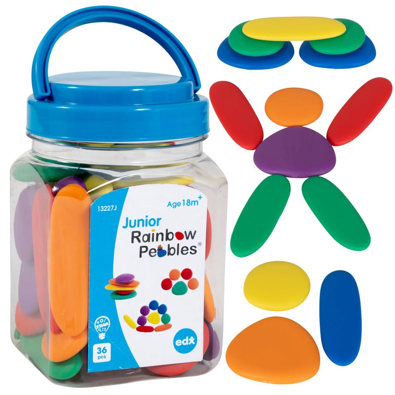 Rainbow Pebbles Junior Mini Jar Ages 18m The Original Sorting and Stacking Stones First Counting and Sorting Toy - Image 2