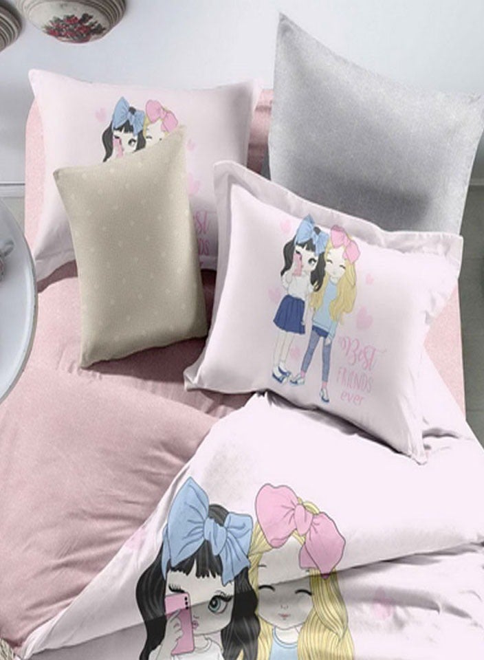 فيفوريت فيفرت طقم لحاف أطفال وردي نقشة بألوان متعددة سنجل نفر طقم 4 قطع - Image 2