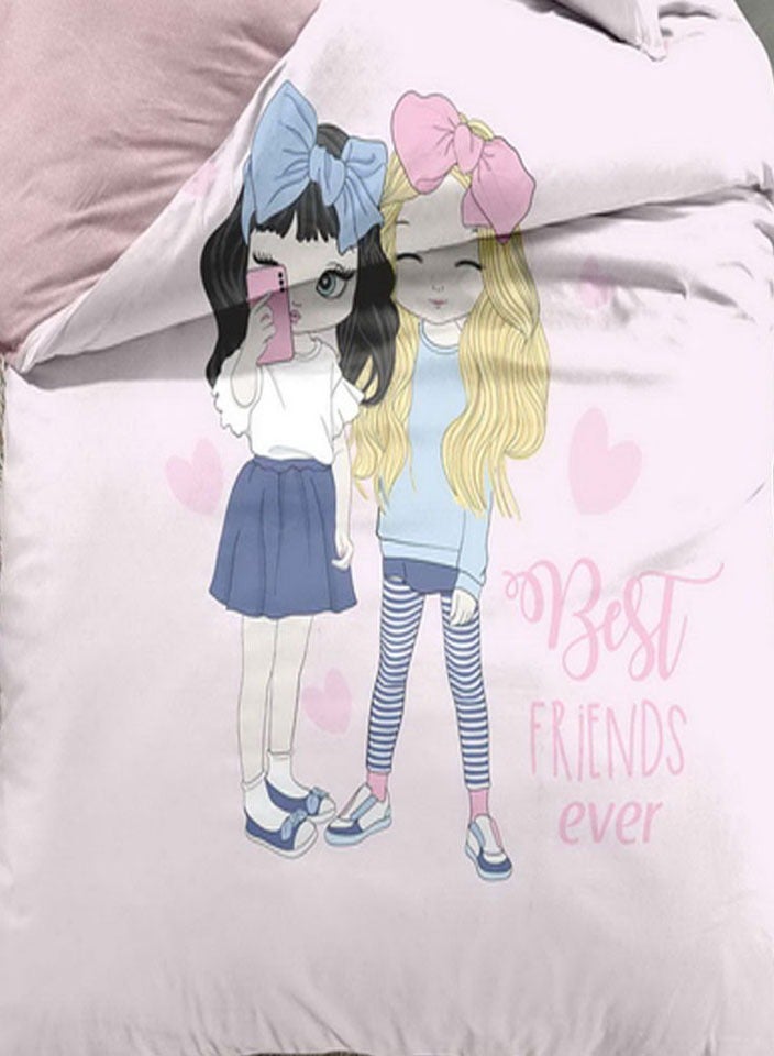 فيفوريت فيفرت طقم لحاف أطفال وردي نقشة بألوان متعددة سنجل نفر طقم 4 قطع - Image 3