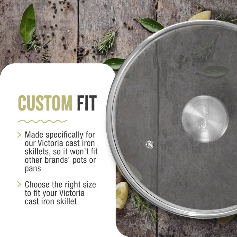 Victoria 7.5-Inch Glass Lid for Victoria Round 8-Inch Cast Iron Skillet or Pan, Custom Made for Only Victoria Brand, Internal Diameter 7.5-Inch, External Diameter 8 Inch - Image 5