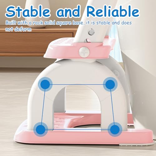 kimitimi Potty Training Seat with Step Stool for Toddlers - Upgrade 2-in-1 Toilet Seat Toilet Ladder for Kids Children Boys Girls, Anti-Slip Pad & Adjustable Height with Waterproof - Pink - Image 4