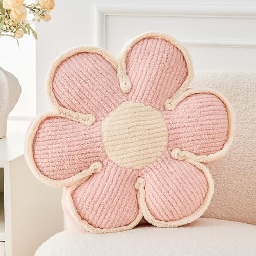 Kcvvcr Flower Pillow Soft Flower Decorative Throw Pillow Cute Daisy Flower Shaped Seating Floor Cushion Room Dcor Plush Pillows for Sofa Couch Bed 137 Inch Light Pink - Image 1