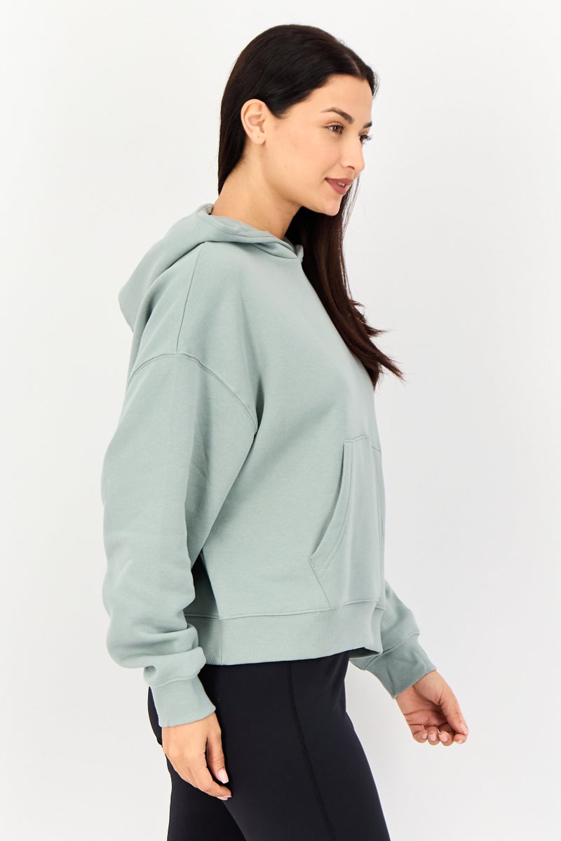 New Balance Women Sportswear Fit Long Sleeve Outdoor Hoodie, Sage Green - Image 2