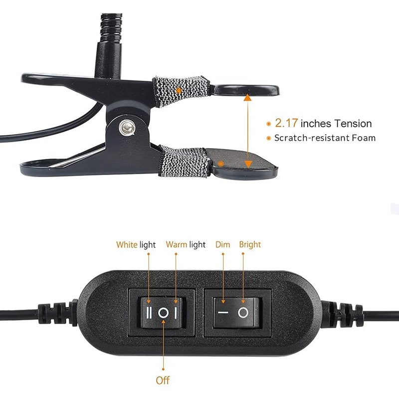 LEPOWER Clip on Light/Reading Light/Light Color Changeable/Night Light Clip on for Desk, Bed Headboard and Computers (Black) - Image 4