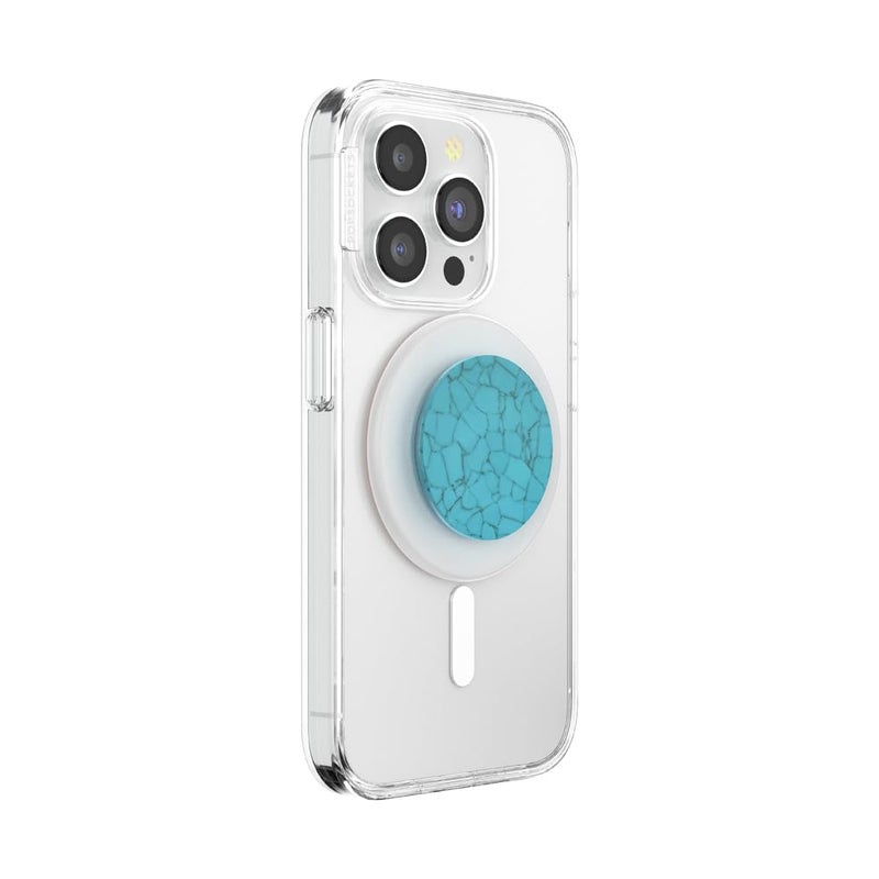 PopSockets Phone Grip for MagSafe, Magnetic Holder, Phone Stand, Crystal - Accent Turquoise - Image 2