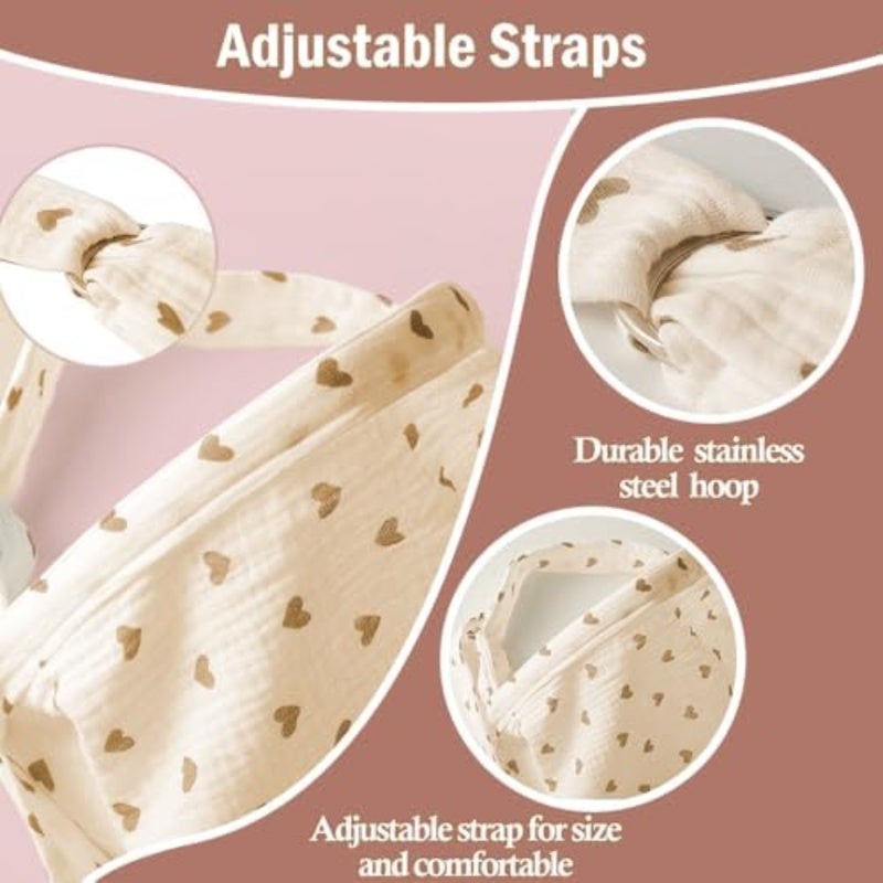 Muslin Nursing Cover: 100% Soft Breathable Cotton, Adjustable Hoop - Arch Neckline Privacy Breastfeeding Cover for Nursing Mothers - Image 4