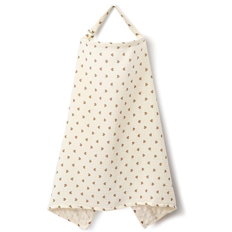 Muslin Nursing Cover: 100% Soft Breathable Cotton, Adjustable Hoop - Arch Neckline Privacy Breastfeeding Cover for Nursing Mothers - Image 1