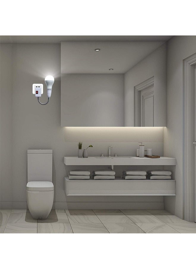 2 PACK Plug in Light Socket Adapter, Extension Light Socket Converter Plug Lamp Socket Desk Extender Lamp Bulb Holder E27 All Direction Bulb Adapter with Switch - Image 5