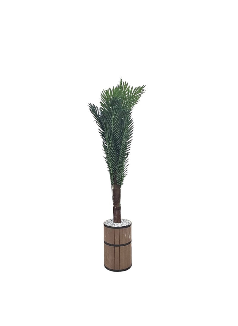 AL KHALDIYA Straw palm tree with pot, 130 cm tall  - Image 2