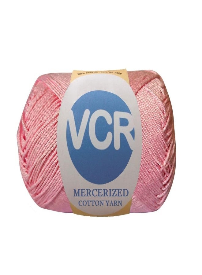 VCR 4 Ply Salmon Pink 100% Mercerized Cotton Yarn, 60 Grams Hank, 190 Meters Length, Cotton Combed Ball, Smooth and Glossy Crochet Yarn for Crochet and Knitting, Pack of 1, Suitable for DIY Crafts - Image 1