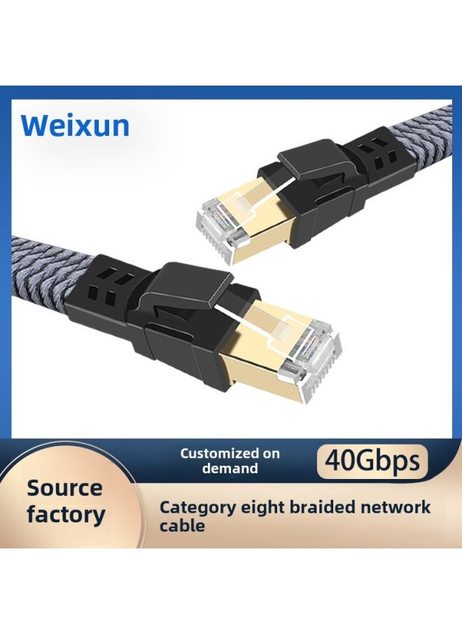 Generic Eight Types Of Woven Network Cable Finished Products 10 Gigabit Shielded Pure Copper Network Cable Indoor Home Computer Router Cable-Line Length:30m  - Image 1
