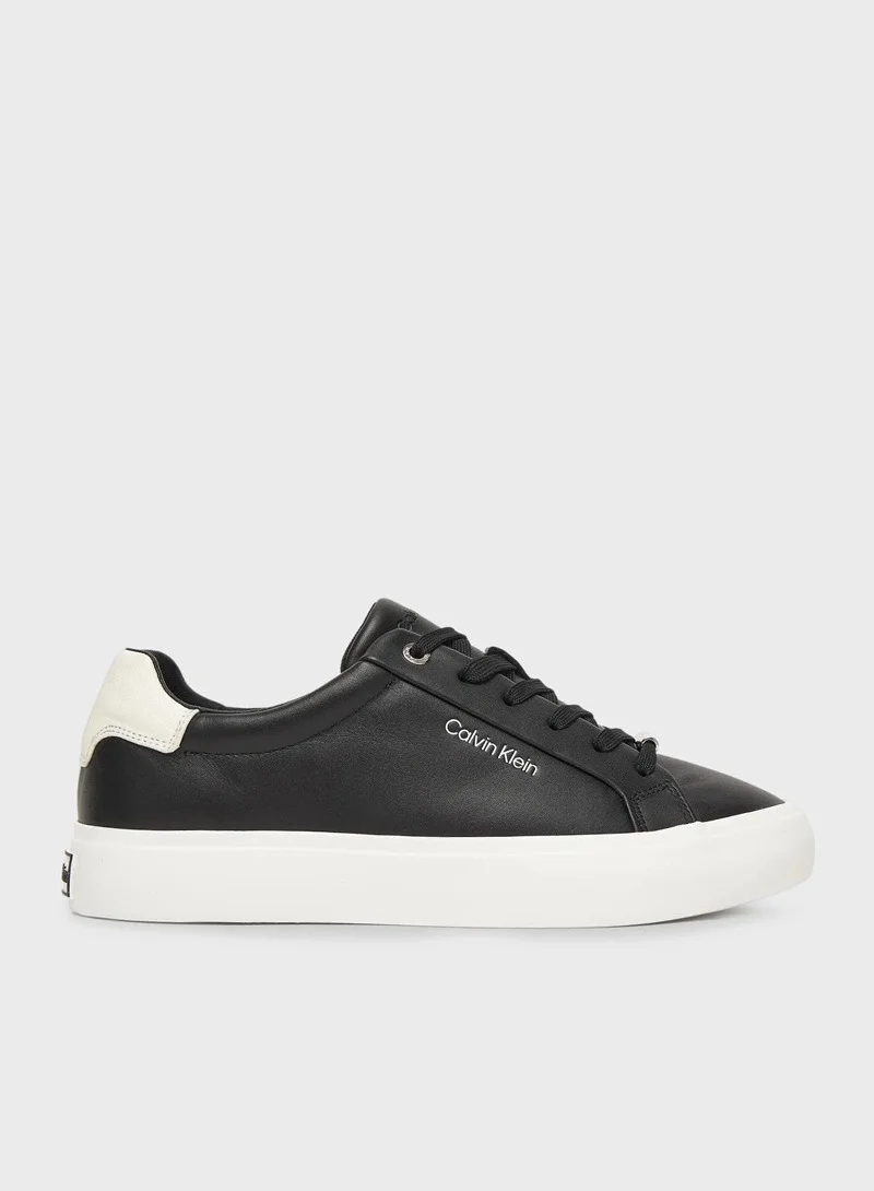 Calvin Klein Smooth Leather Embossed Logo Trainers