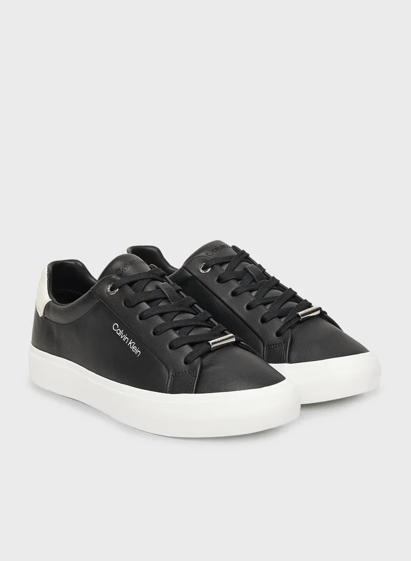 Calvin Klein Smooth Leather Embossed Logo Trainers