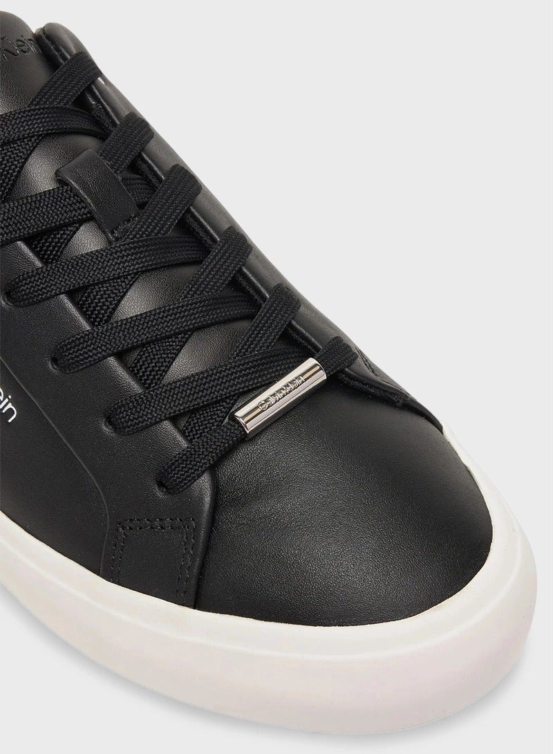 CALVIN KLEIN Smooth Leather Embossed Logo Trainers - Image 5