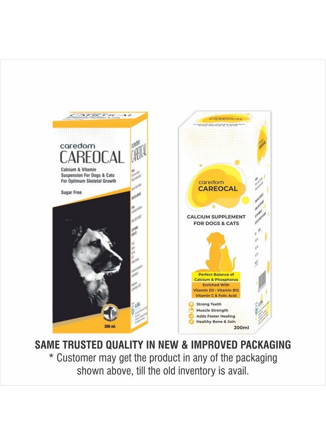 Caredom كيريدوم كيريوكال | شراب الكالسيوم للكلاب والقطط | شراب الكالسيوم للكلاب مدعم بالكالسيوم والفوسفور وفيتامين د3 وفيتامين ب12 وفيتامين ج وحمض الفوليك | عظام ومفاصل صحية | أسنان قوية (200 مل) - Image 2