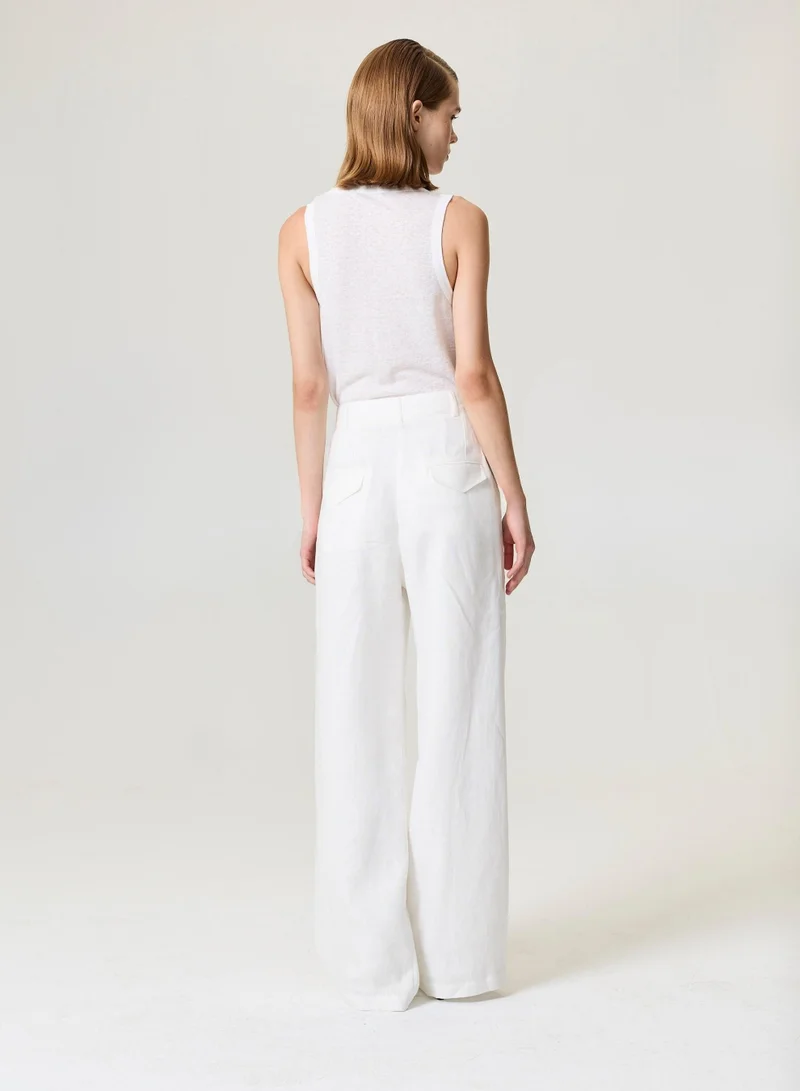 Nocturne Wide Leg Linen Pants