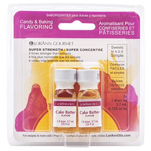 LorAnn Oils LorAnn Cake Batter SS Flavor, 1 dram bottle (.125 fl oz - 3.7ml - 1 teaspoon) - Twin pack blistered - Image 1