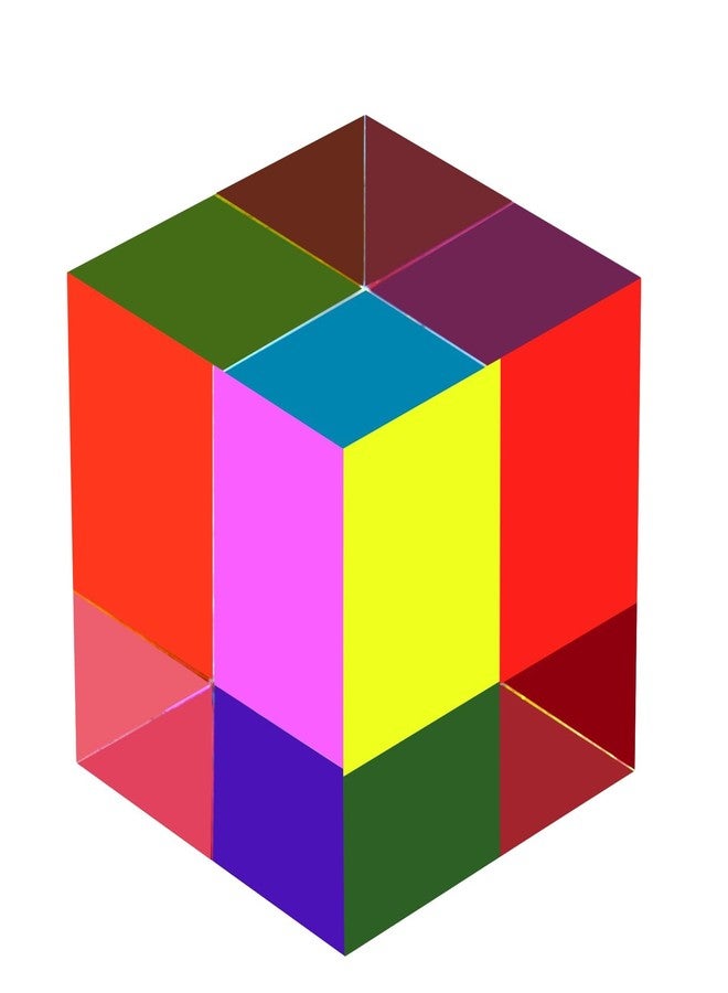 ECBANLI CMY Mixing Color Cube, 50mm (2 inch) Colorful Acrylic Prism for Desktop Decoration, Scientific & Educational Toys Gift for Kids, 5cm - Image 1