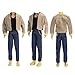 E-TING ETING 10 Sets Casual Varsity Jacket Set 5 Sets Casual Outfit for 12 Boy Doll with 5 Pairs Shoes Vintage Lightweight Suede Bomber Jackets Casual Wear Clothes - Image 4