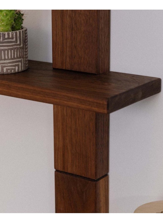 Horoof Home Horoof Home® Two-Tier Wooden Floating Shelf – Modern Wall-Mounted Storage & Display Rack for Living Room, Bedroom & Office  - Image 5